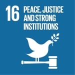 Goal 16: Peace, justice and strong institutions logo