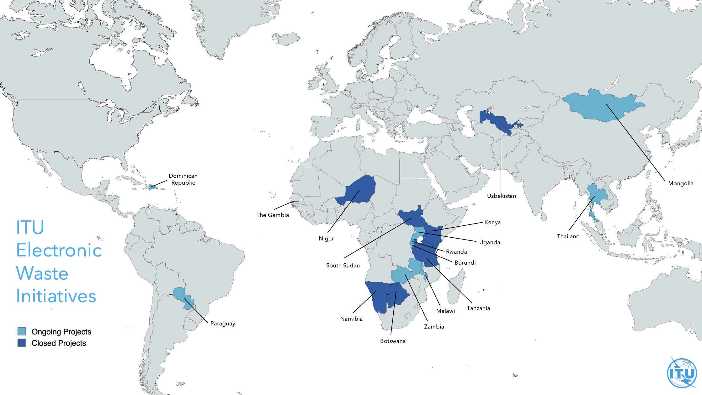 e-waste projects on a map