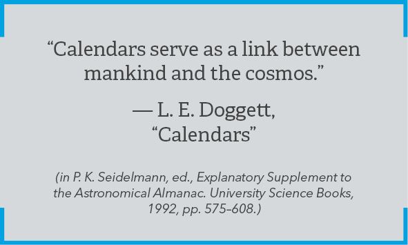 “Calendars serve as a link between mankind and the cosmos.”