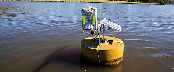 An AquaWatch water quality sensor at Lake Tuggeranong, Australian Capital Territory.
